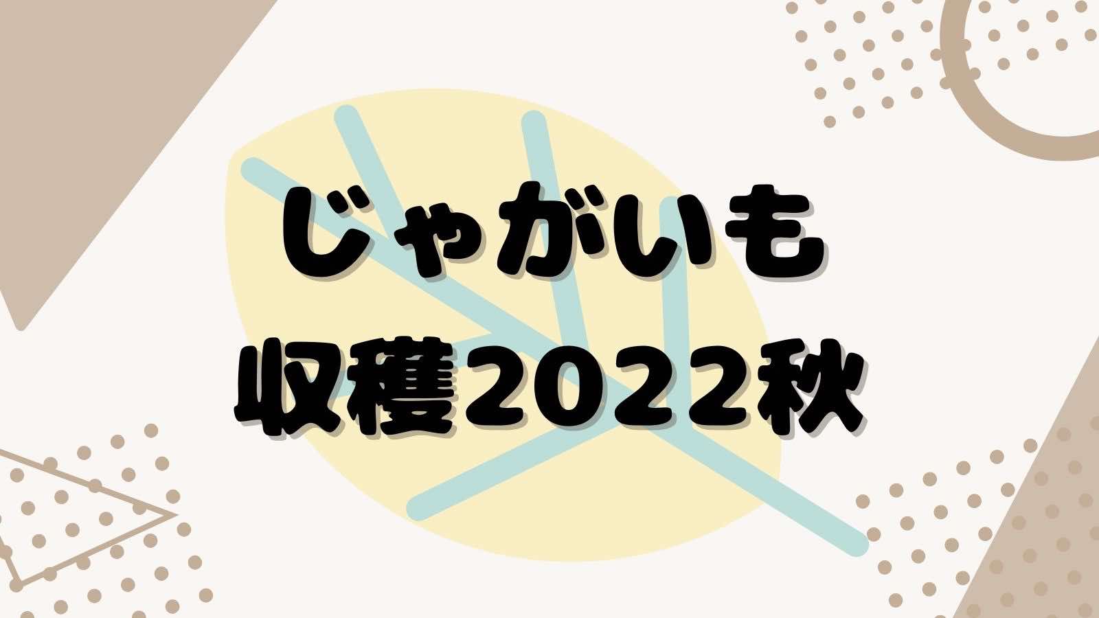 じゃがいも収獲の記録2022秋